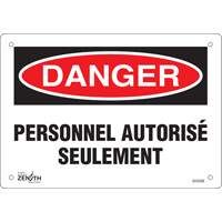 "Personnel autoris&eacute; seulement" Sign, 7" x 10", Plastic, French The Estey Group