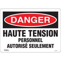 "Haute tension" Sign, 10" x 14", Vinyl, French The Estey Group