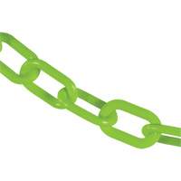 Heavy-Duty Plastic Safety Chain, Green, 2" Link, 100' Length The Estey Group