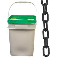 Heavy-Duty Plastic Safety Chain, Black, 2" Link, 120' Length The Estey Group