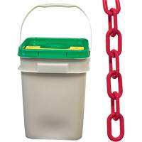 Heavy-Duty Plastic Safety Chain, Red, 2" Link, 120' Length The Estey Group