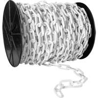 Heavy-Duty Plastic Safety Chain, Orange, 2" Link, 120' Length The Estey Group