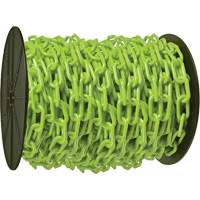 Heavy-Duty Plastic Safety Chain, Green, 2" Link, 100' Length The Estey Group