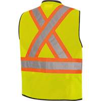 6895 High-Visibility Zip Front Bi-Colour Safety Vest, Black/High Visibility Lime-Yellow, 2X-Large/3X-Large, Polyester The Estey Group