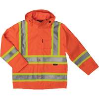 Ripstop Safety Rain Jacket, Polyester, X-Small, High Visibility Orange The Estey Group