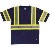Short Sleeve Safety T-Shirt, Cotton, X-Small, Navy Blue The Estey Group