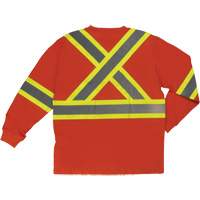 Long Sleeve Safety T-Shirt, Cotton, X-Small, High Visibility Orange The Estey Group