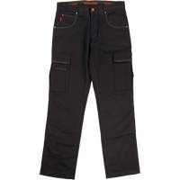 WP100 Work Pants, Cotton/Spandex, Black, Size 0, 30 Inseam The Estey Group