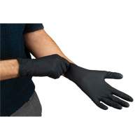 Gants d'examen de poids lourd &agrave; prise tactile, Petit, Nitrile, 8 mils, Sans poudre, Noir, Classe 2 The Estey Group