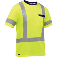 Bisley&reg; X-Back Short Sleeve Shirt, Poly-Cotton, Small, High Visibility Lime-Yellow The Estey Group