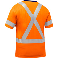 Bisley&reg; X-Back Short Sleeve Shirt, Poly-Cotton, Small, High Visibility Orange The Estey Group