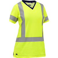 Bisley&reg; Women's X-Back Short Sleeve Shirt, Poly-Cotton, Small, High Visibility Lime-Yellow The Estey Group
