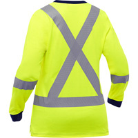 Bisley&reg; Women's X-Back Long Sleeve Shirt, Poly-Cotton, Small, High Visibility Lime-Yellow The Estey Group