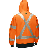 Bisley&reg; X-Back Full Zip Hooded Sweatshirt with Sherpa Lining, Small, High Visibility Orange The Estey Group