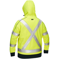 Bisley&reg; X-Back Women's Contoured Full Zip Hooded Sweatshirt with Sherpa Lining, Small, High Visibility Lime-Yellow The Estey Group