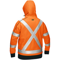Bisley&reg; X-Back Women's Contoured Full Zip Hooded Sweatshirt with Sherpa Lining, Small, High Visibility Orange The Estey Group