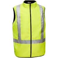 Bisley&reg; X-Back Reversible Puffer Vest, High Visibility Lime-Yellow, Small, Polyester The Estey Group