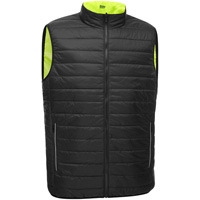 Bisley&reg; X-Back Reversible Puffer Vest, High Visibility Lime-Yellow, Small, Polyester The Estey Group