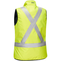 Bisley&reg; X-Back Women's Contoured Reversible Puffer Vest, High Visibility Lime-Yellow, Small, Polyester The Estey Group