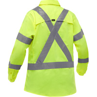 Bisley&reg; X-Back Women's Long Sleeve Work Shirt with X-Airflow, Poly-Cotton, Small, High Visibility Lime-Yellow The Estey Group