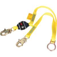 Tie-Back Web Shock-Absorbing Lanyard, 6', Snap Hook Center, Snap Hook Leg Ends, Polyester The Estey Group