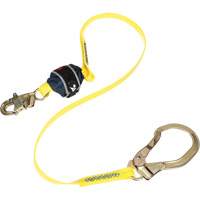 Coated Web Shock-Absorbing Lanyard, 6', Rebar Hook Center, Snap Hook Leg Ends The Estey Group