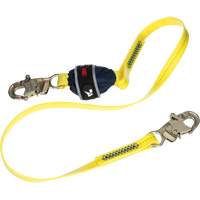 Coated Web Shock-Absorbing Lanyard, 6', Snap Hook Center, Snap Hook Leg Ends The Estey Group