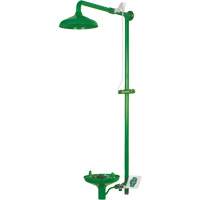 Douche combin&eacute;e pour laboratoire avec cuvette ouverte en ABS, Montage mural The Estey Group