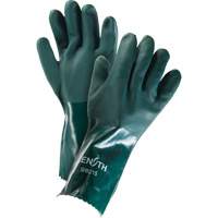 Double Dipped Green Gloves, 14" L, PVC, Cotton Jersey Inner Lining, 70-mil The Estey Group