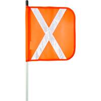 Heavy-Duty Safety Whip, Threaded Mount, 5' High, Orange with Reflective X The Estey Group