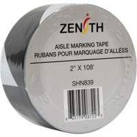 Ruban pour marquage d'all&eacute;es, 2" x 108', PVC, Noir et blanc The Estey Group