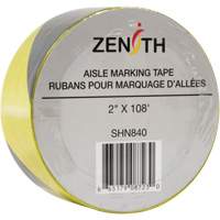 Ruban pour marquage d'all&eacute;es, 2" x 108', PVC, Noir et jaune The Estey Group