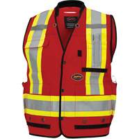 6678 High-Visibility Antimicrobial Mesh-Back Surveyor Vest, Red, Small, Polyester The Estey Group
