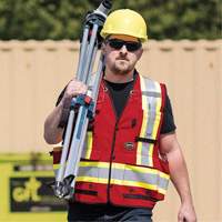 6678 High-Visibility Antimicrobial Mesh-Back Surveyor Vest, Red, Small, Polyester The Estey Group