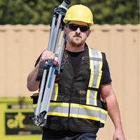 6679 High-Visibility Antimicrobial Mesh-Back Surveyor Vest, Black, Small, Polyester The Estey Group