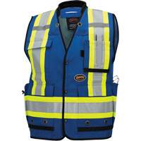 6681 High-Visibility Antimicrobial Mesh-Back Surveyor Vest, Royal Blue, Small, Polyester The Estey Group