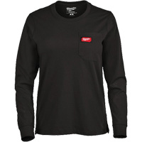 T-shirt &agrave; manches longues avec poches GRIDIRON, Femmes, T-petit, Noir The Estey Group