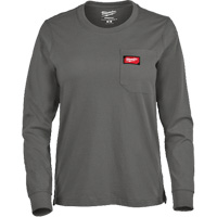 T-shirt &agrave; manches longues avec poches GRIDIRON, Femmes, T-petit, Gris The Estey Group