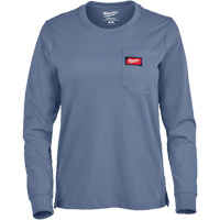 T-shirt &agrave; manches longues avec poches GRIDIRON, Femmes, T-petit, Bleu The Estey Group