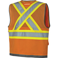 Pioneer Mesh Back Zip Front Surveyor Safety Vest, High Visibility Orange, Small, Polyester The Estey Group