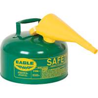 Safety Can for Combustibles with Funnel, Type I, Galvanized Steel, 2.5 US gal., Green, FM Approved/UL/ULC Listed The Estey Group