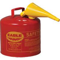 Safety Can for Flammables with Funnel, Type I, Galvanized Steel, 5 US gal., Red, FM Approved/UL/ULC Listed The Estey Group