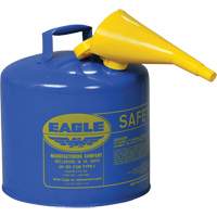 Safety Can for Kerosene with Funnel, Type I, Galvanized Steel, 5 US gal., Blue, FM Approved/UL/ULC Listed The Estey Group