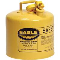 Safety Can for Diesel, Type I, Galvanized Steel, 5 US gal., Yellow, FM Approved/UL/ULC Listed The Estey Group