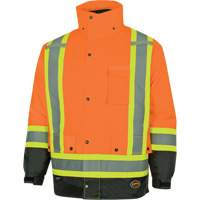 Parka de s&eacute;curit&eacute; d'hiver imperm&eacute;able 7-en-1 5056 Pioneer Yukon, Polyester, Noir/Orange haute visibilit&eacute;, T-petit The Estey Group