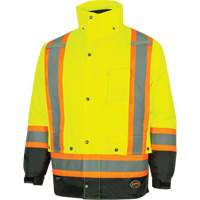 Parka de s&eacute;curit&eacute; d'hiver imperm&eacute;able 7-en-1 5057 Pioneer Yukon, Polyester, Noir/Jaune lime haute visibilit&eacute;, T-petit The Estey Group