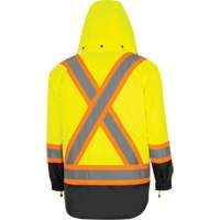 Parka de s&eacute;curit&eacute; d'hiver imperm&eacute;able 7-en-1 5057 Pioneer Yukon, Polyester, Noir/Jaune lime haute visibilit&eacute;, T-petit The Estey Group