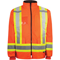 High-Visibility 7-in-1 Jacket, Polyester, High Visibility Orange, X-Small The Estey Group