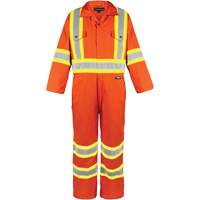 High-Visibility Unlined Coveralls, Small, High Visibility Orange The Estey Group