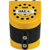 HAZLOK Safety Barrier System, Plastic, Magnetic Mount, 30', Black and Yellow Tape The Estey Group